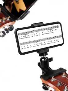 Dudukan Ponsel Gitar Portabel, Klip Instrumen untuk Live Streaming dan Rekaman, Klip Gitar, Tas Ukulele, Stand Gitar, Gitar Listrik - Hitam - View 4
