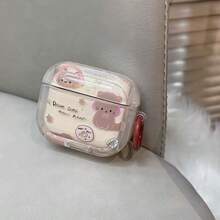 حافظة سماعات أذن شفافة ناعمة بنمط CD على شكل قطة بنية لطيفة ترتدي سماعات رأس بأسلوب Ins متوافقة مع Apple AirPodsPro1/2/3 Gen - متعدد الألوان - مشاهدة 4