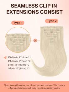 DOORES 14-24 Inch Seamless Clip-In Hair Extensions, 130g-160g 7pcs Real Human Hair Invisible PU Skin Weft, Platinum Gold, Natural Remy Straight Hair, Easy To Wear & Style - S60A - View 4