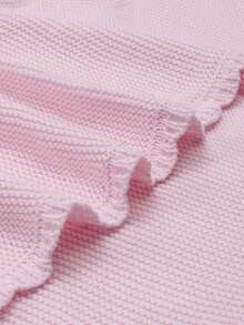 客製化刺繡姓名波浪邊針織披毯,沙發與臥室裝飾,適合居家閱讀與放鬆,聖誕禮物送給媽媽、爸爸與祖父母 - 彩色 - 查看 4