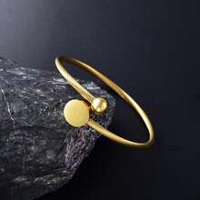 Light Luxury Classic Stainless Steel 18K Gold Plated Twisted Wire Beaded Bracelet, Unisex, Suitable For Daily Wear And Parties, Perfect Gift - Gold - View 2