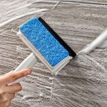 1PC Creative Double-Sided Household Glass Scraper Tile Wall Bathroom Cleaning Brush Window Wiper Scraper Mirror Cleaner - Blue and White - View 5