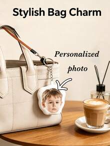 Personalized Photo Keychain, Custom Mini Picture Key Ring, Bag Charm & Car Key Decor, Backpack Pendant Gift - Multicolor - View 2