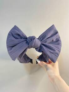 1pc Purple Oversized 3D Bow Wide Headband For Women, Hair Accessory For Washing Face And Daily Wear - Multicolor - View 5