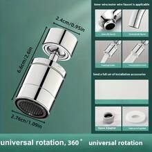 1pc Faucet Extension Accessory, 2 Water Flow Modes, 360° Rotating Extension, Multi-Function Kitchen Sink Aerator, Water Spout Nozzle, Suitable For Kitchen Sink, Bathroom Washbasin, Universal Anti-Splash Head - B - View 2