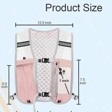 Running Vest Backpack With 500ML Soft Flask Women & Men, Hydration Vest, Lightweight Comfortable Running Backpack For Trail Running Cycling Hiking Marathons - Pink - View 3
