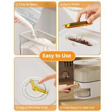 1/4Pcs 2.5L/5L/10L Optional Press‑Type Grain Dispenser, Moisture‑Proof Multi‑Grid Sealed Storage Jar with Transparent Window, Household Pantry Organizer for Rice Beans Millet Dry Groceries - Ver 6