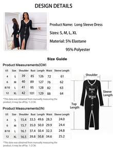 Women's Long Sleeve Ribbed Solid Color Sweet Bow Lace Trim Sexy Slit Fitted Long Dress, Fashionable Elegant Comfortable Nightgown For Spring Autumn Winter - Black - View 8