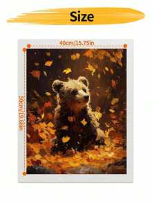 DIY Cute Bear In Falling Autumn Leaves (Frameless 8x12 / 16x20 Inches) Paint By Numbers Kit (Acrylic) Arts & Crafts For Adult Beginners, Home Wall Decor, And Unique Seasonal Holiday Gifts - Sets - View 9