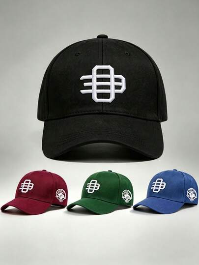 1pc Gothic Geometric Symbol Embroidered Side Badge Printing Hats For Men,Adjustable Design,Perfect For Parties, Travel, Styling, And Sun Protection