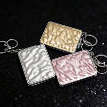 2PCS/Set High Gloss Water Ripple Double-Sided Mirror Portable Flip Cover Handheld Makeup Mirror Keychain Pendant Mirror Bag Decoration Makeup Mirror - Multicolor - View 3
