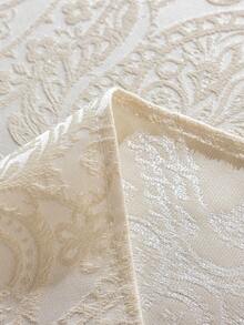1pc Pearlescent Jacquard Tablecloth, Floral Jacquard Pattern Tablecloth, Multiple Sizes Available, Suitable For Living Room, Dining Room, Home Decor And Room Decoration, Perfect For Holiday Party Decor Or Dining Table Decoration - Off-white - View 8