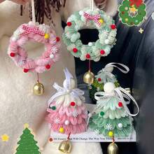 Christmas DIY Pink Christmas Tree Hanging Ornament Wind Chime Hanging Decor Christmas Tree Gift Material Kit Christmas Wreath - Multicolor - View 4