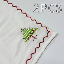 1/2/4入美式聖誕氛圍極簡生活風格裝飾餐巾，適用於聖誕節、婚禮與居家裝飾 - 彩色 - 查看 19