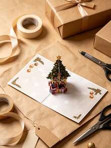3D Pop‑Up Christmas Greeting Card, Festive Holiday Handmade Card, Xmas Decoration Gift Card For Family Friends Party Gifting - 3D Greeting Card - View 3
