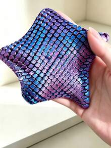 3D Printed Starfish Stress Relief Toy, Vibrant Laser Gradient / Bright Yellow Two Color Options, Flexible Scale-Like Structure Can Be Bent And Deformed Freely! Delicate Texture With Unique Touch, Perfect For Home And Office Use To Relieve Anxiety, Minimalist Style Suitable For Desktop Display, Fun Stress Relief With High Aesthetic Value. - Multicolor - View 4