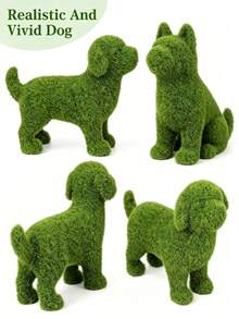 1pc Realistic Puppy Decorative Figurine, Flocked Animal Ornament For Outdoor Garden, Patio, Backyard Landscape Decor - Multiple Styles - View 3