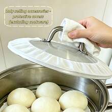 20pcs Pot Lid Heat Insulation Covers - Lazy Person's Pot Lid Protectors, Multi-Functional Wet Wipe Covers, Elastic Kitchen Covers - High Elasticity - Suitable For Pot Lids/Cook Covers Of Various Sizes - Maximum Strength Up To 50CM - Multicolor - View 4