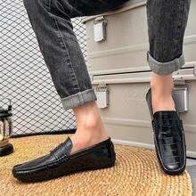 Loafers For Men Shoes Handmade Men Loafer Slip-On Moccasins Plus Size Comfortable Casual Work Walking Driving Flat Shoe - Black - View 3