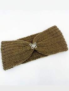 1PC Autumn/Winter Solid Color Warm & Breathable Bow Knitted Headband Hair Accessory Hairband Handmade Yoga Sports - As Shown - View 7
