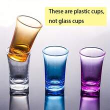 6pcs Small Plastic Acrylic Wine Glasses, Suitable For Bar, Pub, Club, Restaurant And Home Use - Perfect For Serving Juice, Beverages And Summer/Winter Drinks - Yellow - View 3