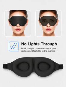 3D Slow-Rebound Sleep Eye Mask, 100% Light-Blocking Pressure-Free Eye Mask, Suitable For Naps, Travel, And Nighttime Sleep - Multicolor - View 3