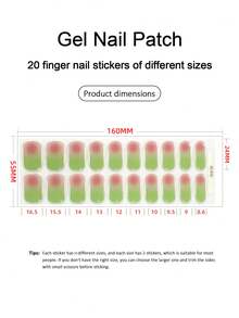 Nail Stickers Color Gradient DIY Self Adhesive DIY Art Decals Strips Manicure Decorations Suitable For Home, Workplace, Outdoor Travel, Gift Giving, Salon - Lime Green - View 4