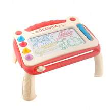 1pc Kids Magnetic Drawing Board With Detachable Table Legs, Color Erasable Doodle Sketch Pad With Stamps & Stylus Pen, Portable Hand‑Held Graffiti Writing Board, Early Learning Gift For Toddler Boys Girls - Multicolor - View 8