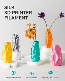 10KG SUNLU 3D Printer Silk Filament, Shiny Silk PLA+ Filament 1.75mm, Smooth Silky Surface Great Easy To Print For 3D Printers, Dimensional Accuracy +/- 0.02mm - View 2