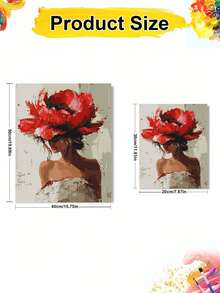 DIY Paint By Numbers Set - Woman With Flowers On Her Head Unframe DIY Canvas Art, Perfect Home Decoration & Creative Gift Idea - Sets - View 4