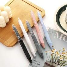 1 Set Aesthetic Gel Pens With Black Ink, 0.5mm Smooth Fine Tip, Simple And Elegant Design, Creative Student Stationery, Retractable Ballpoint Pens For Office, Correct Posture Writing, Water-Based Signature Pens For Exam Practice - Multicolor - View 4