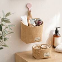 1 Set Jute Foldable Storage Basket, Multi-Functional Desktop Organizer For Cosmetics, Stationery, Home Office, Dorm Decor, Bedroom, Living Room, Perfect Gift, Portable Space-Saving Container For Organization - Multicolor - View 6