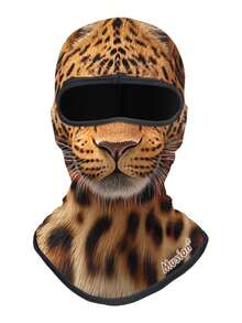 1-3pcs Realistic Animal Print Balaclava Face Mask, Tiger Leopard Lion Leopard Pattern Full Head Cover, 3D Animal Graphic Full Face Mask, Creative Beast Design Balaclava, Breathable Helmet Liner, Suitable For Motorcycle Riding And Outdoor Sports - Multicolor - View 8