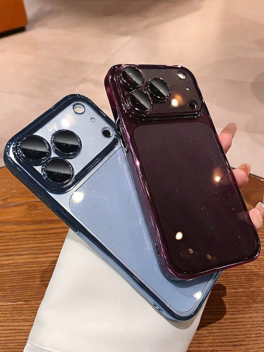 新款奢華亮片電鍍 PC 透明手機殼，適用於 iPhone 18ProMax 18Pro 17ProMax 17Pro，防震硬殼背蓋