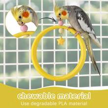 1pc Chewable Hanging Bird Swing Perch, Interactive Cage Bird Toy With Decorative Beads And Star Pendant And Metal Clip Hook, Suitable For Parrots, Budgies, Cockatiels And Other Pet Birds To Chew And Rest Cage Accessory - View 6