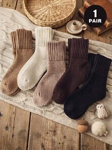 1/5/10 Pairs Random Toddler Socks, Baby Boy Fall Season, Earth Tones,Fall Socks For Girls, Kids Fall Season Essentials, Thick Ribbed Cuff, Winter Wear - Multicolor - View 6