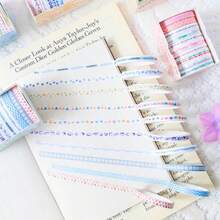 100 Rolls Boxed Slim Washi Tape Set, Fresh Floral Plaid & Text Patterns, Easy Tear & Stick, Scrapbook Border Decoration Material, DIY Collage Stickers, Multi-Color Artistic Decorative Tape - A - View 8