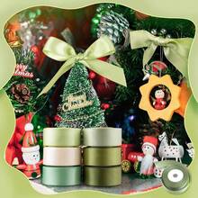 6 Rolls 25mm/10 Yards Full Color Holiday Party Decorative Satin Ribbon, Create Fresh Style + Rose Satin Shiny High Density Fabric, Suitable For Fresh Scene Decoration + Floral Arrangement + Handicraft + Gift Packaging Decoration - View 5