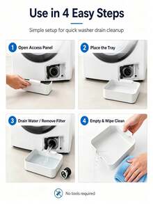 2pcs Universal Washing Machine Drain Guide Tray, Front Load Washer Anti-Leak Drainage Collection Box, Drain Guide, Prevent Overflow, Suitable For Laundry Room, Bathroom, Home Washing Machine Drainage Accessories - A - View 8