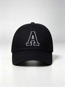 1pc Letter A Embroidered Side Cross AR Printing Hats For Men, Adjustable Design, Perfect For Parties, Hiking, And Sun Protection - Multicolor - View 3