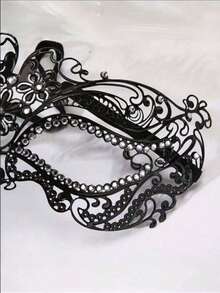 1pc Luxury Venetian Metal Mask, Rhinestone Design, Suitable For Masquerade Ball Performance And Cosplay, Goddess Princess Prop - View 6