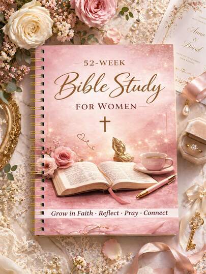 Trees 1 Book 52-Week Guided Bible Study: 5.6" X 8.1" Annual Bible Study Plan Journal For Women, Includes Daily Reading Plan, Scripture Quotes And Prompts, 126 Pages, Perfect For Women's Devotional Companion And Back To School Office Supplies, Christmas Gift