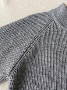 Boys' Solid Color Academy Style Knit Cardigan Sweater, Suitable For School Daily Wear In Spring, Autumn And Winter - Grey - View 5