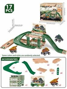Parent-Child Interactive Children's Engineering Track Parking Lot Toy, Double-Layer 3D Sliding Track Assembly Game Set, Realistic Theme Scene, Multi-Track Sliding Combination, Curved Turns, Steep Slopes, Straight Tracks, Right-Angle Turns, Bringing Diverse Sliding Fun. The Set Includes Multiple Small Cars, Parents Can Accompany Children To Build Tracks And Simulate Games, Bringing Parents And Children Closer. - Multicolor - View 13