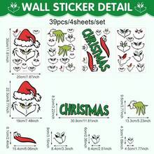 The Grinch 1 lembar Stiker Dinding Natal Bergambar Monster Hijau Perekat PVC, Stiker Dekorasi Liburan, Cocok Untuk Berbagai Acara Seperti Bola Natal Dan Tas Hadiah, Stiker Dekoratif Ideal Untuk Rumah Dan Pesta. - MultiWarna - View 6