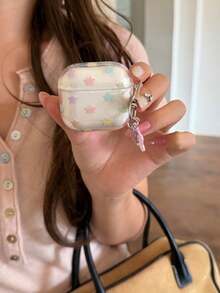 Casing Pelindung Pods 4 Motif Polkadot Bintang Berwarna-warni Layar Penuh yang Lucu, Kompatibel dengan Pod 3, Casing Earphone Apple Pro Generasi ke-2, Bluetooth Nirkabel Generasi ke-3, Pod Pro Generasi ke-4, dan Kotak 5 - Clear - View 10