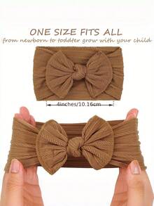 5pcs Jacquard Headbands, Baby Nylon Elastic Bow Headbands - Multicolor - View 8