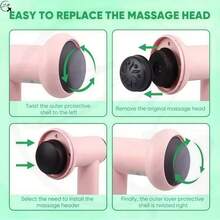 ZM Health Rechargeable Handheld Electric Massager Multi‑Speed Vibration Massage Device, Portable Body Muscle Relax Tool For Neck Shoulder Back Waist Home Daily Fitness Use - Multicolor - View 7