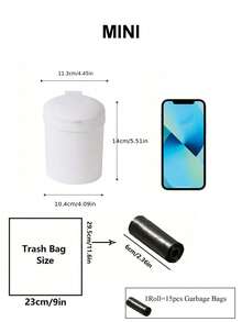 Mini Plastic Desktop Trash Can With Lid, Suitable For Home Office, Kitchen, Vanity, Daily Essentials, Household Student Dormitory Trash Can, Can Be Used As Desktop Wastebasket For Office, Bedroom And Living Room - Multicolor - View 11