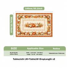 1pc Autumn Pumpkin Harvest Tablecloth, Thanksgiving Pumpkin Sunflower Berry Wheat Ear Print Pattern, Polyester Material Single-Sided Print, Suitable For Tabletop, Washable And Reusable, Suitable For Indoor, Outdoor, Patio, Wedding, Banquet, Party, Outdoor Dining, Suitable For Craft Exhibition, Banquet Event Decoration - Multicolor - View 14